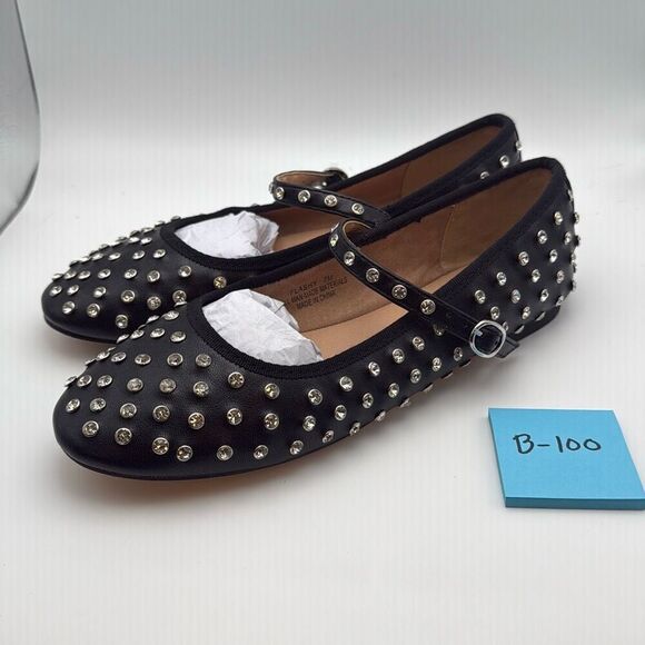 CUSHIONAIRE Flashy Women’s Bling Studded Mary Jane Flats SIZE 7 BLACK EMBELLISH - Picture 3 of 12